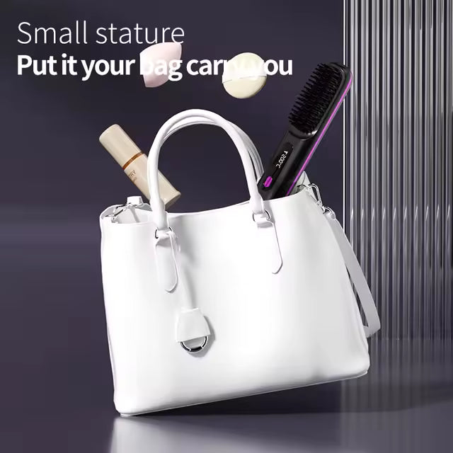 Smooth Hair Anywhere — The Wireless Ceramic Straightening Brush You’ll Love!