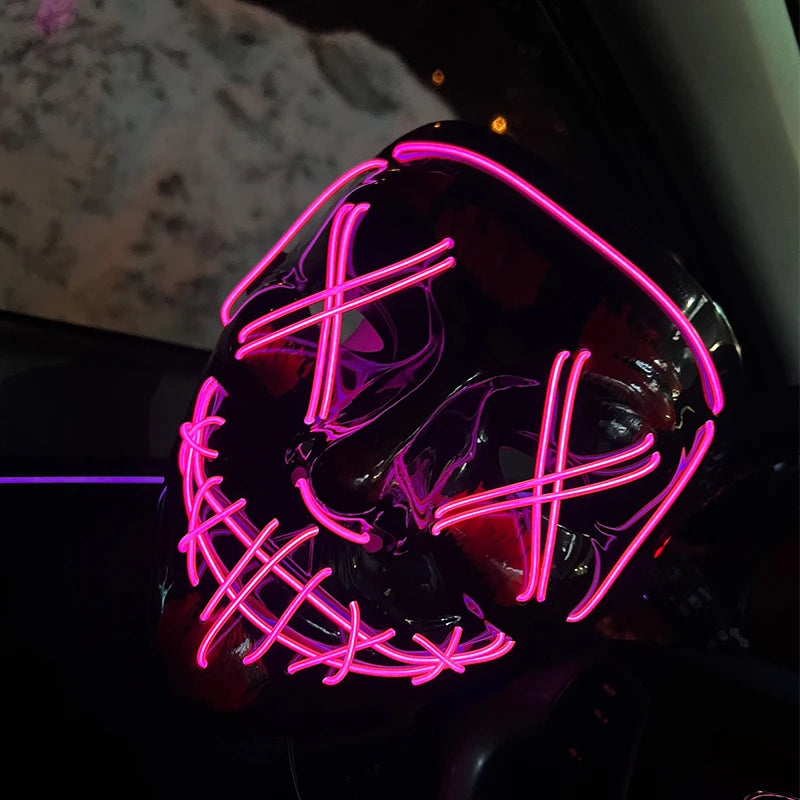 Halloween Neon LED Mask – Party, Cosplay & Fun