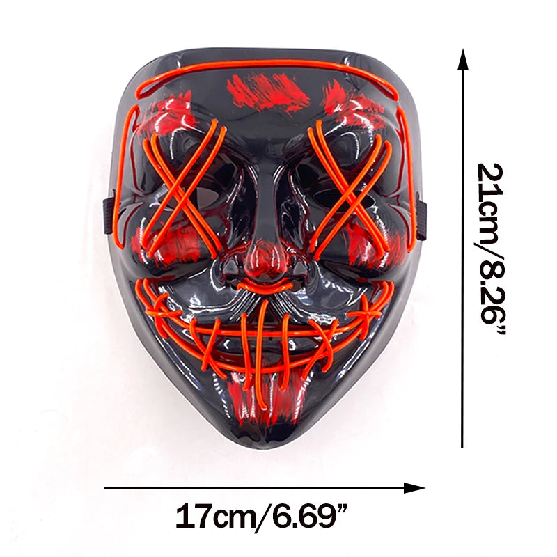 Halloween Neon LED Mask – Party, Cosplay & Fun