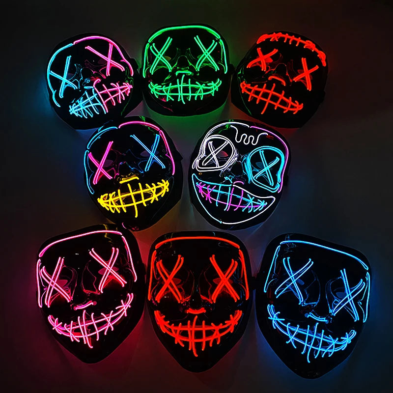 Halloween Neon LED Mask – Party, Cosplay & Fun